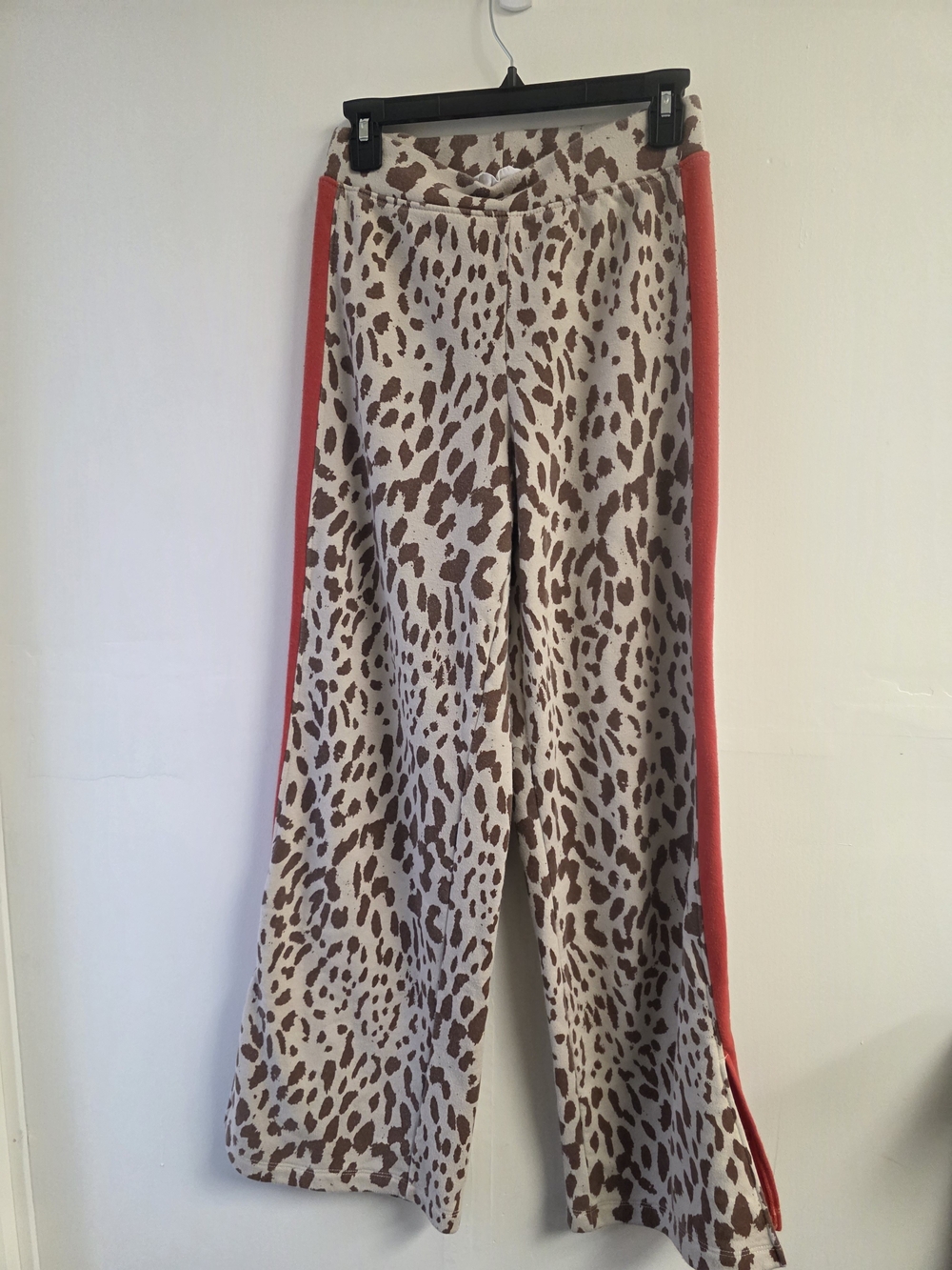 Grayson Threads Leopard Wide-Leg Pants with Red Side Stripe